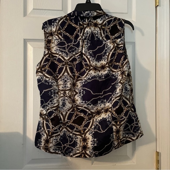 WOMAN’S TAHARI sleeveless Top tie front - Size Large - Picture 10 of 11